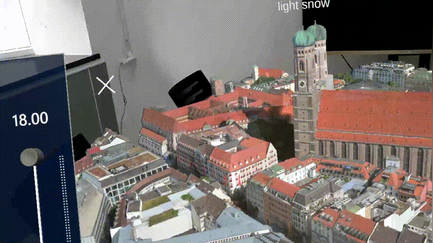 顯示當地溫度和天氣